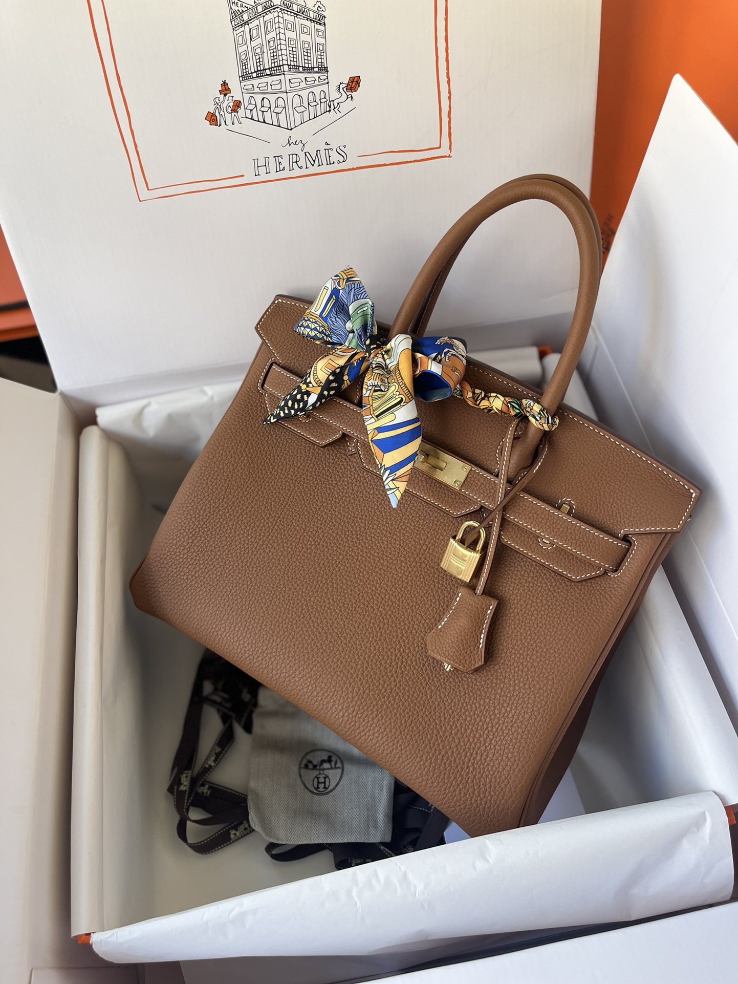 에르메스 버킨백 30 골드브라운 금장 토고가죽